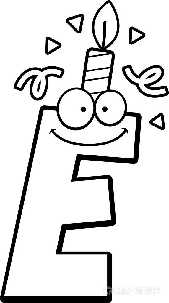 卡通字母 e 生日插画-正版商用图片0njj66-摄图新视界