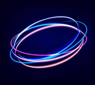 霓虹灯在运动模糊圈照片