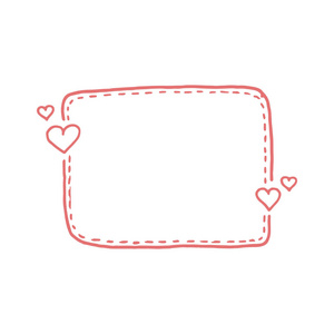 手绘引号虚线框.涂鸦风格.可爱的可爱背景为您的爱文本照片