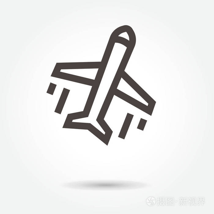 飞机图标.标志设计矢量.插图.在白色的背景和目标