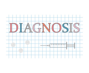 格子纸片上的诊断词矢量图解