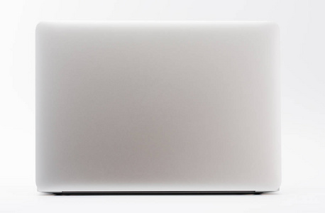 现代新笔记本电脑白色背景, 后视图