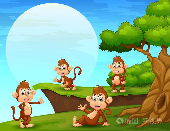 猴子森林简笔画,猴子森林简笔画怎么画