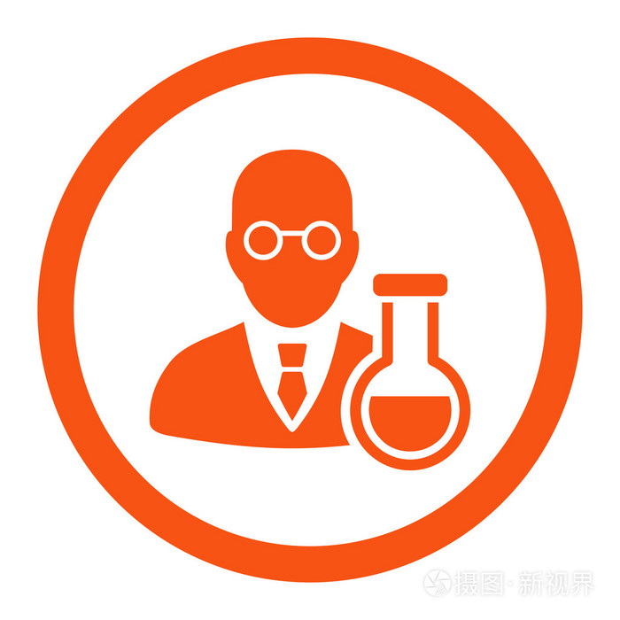 化学家圆形的矢量图标