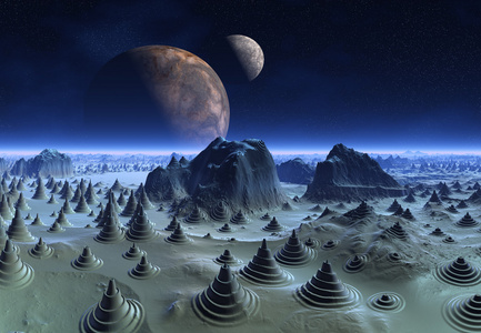 外星人的星球-3d 呈现的景观照片