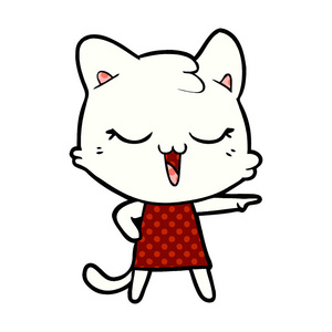 快乐卡通猫矢量插画照片