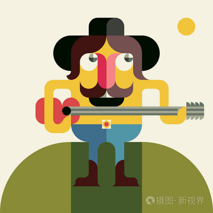 快乐的大胡子国家音乐家