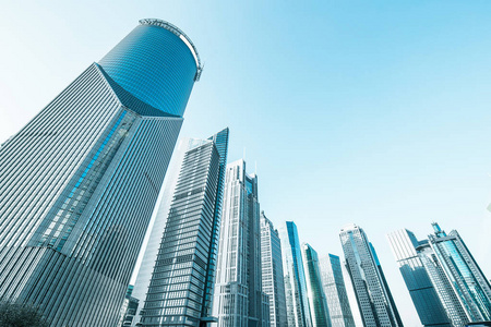中国上海陆家嘴金融中心的现代化建设照片