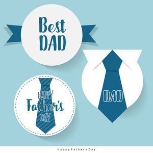 父亲节贺卡设计与大领带。矢量图