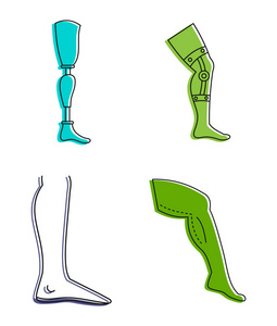 人腿图标集, 颜色轮廓样式