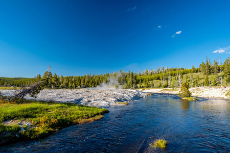 美国怀俄明州黄石国家公园 Firehole 河