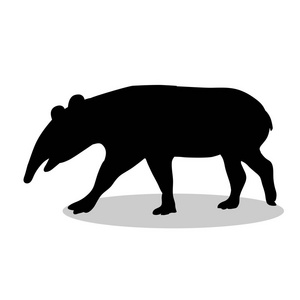 貘哺乳动物黑色剪影动物