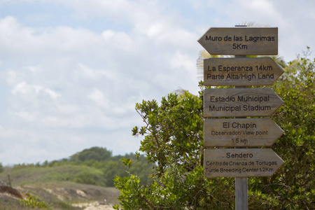 上岛伊莎贝拉，加拉巴哥岛方向标志