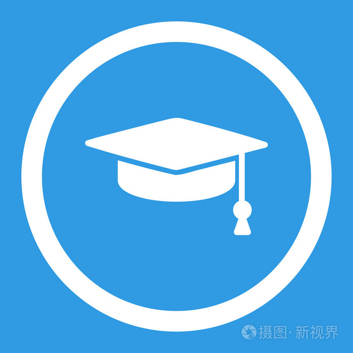 毕业帽圆的矢量图标
