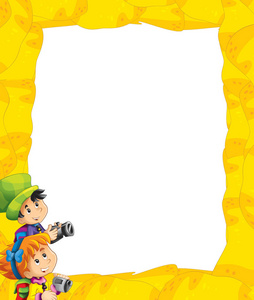 与相机儿童卡通砂框架照片