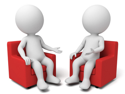 两个 3d 人正在讨论照片