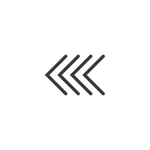 箭头图标。独立的完美像素与平面风格的白色背景为 Ui, 应用程序, 网站, 徽标。矢量插图