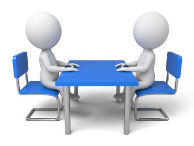 和两个三维的人坐在一起聊天两个女人敬酒两个愤怒的男孩面对面站着