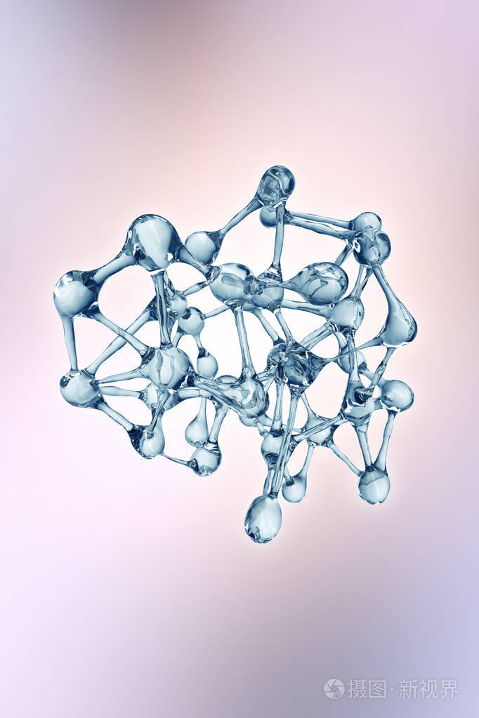 在蓝色背景, 生命和生物医学科学, 分子研究分子图