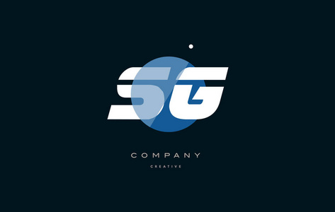 sg s g 蓝白色圆圈大字体字母公司信徽标照片