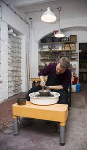 在一个艺术家的看法, 使粘土陶器在旋转轮