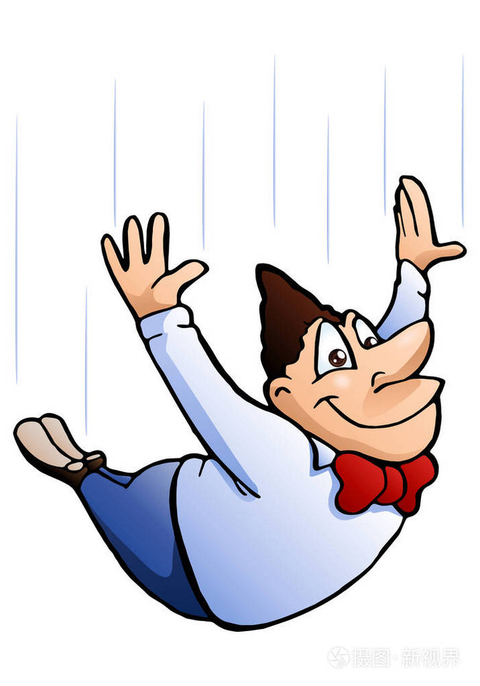 孤立的白色背景上的自由落体