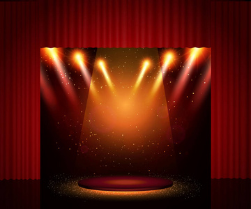 空剧场舞台与窗帘.展会背景, presentat照片