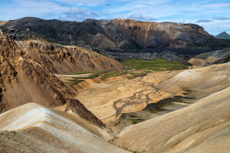 Fjallabak 自然保护区的 Landmannalaugar 山。冰岛