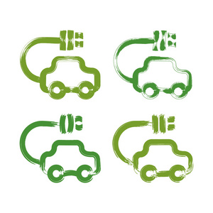 绿色环保汽车图标