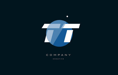 tt t 蓝色白色圆圈大字体字母公司信徽标照片