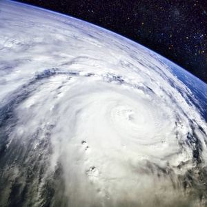 台风在行星地球卫星照片