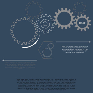 齿轮的矢量例证以灰色背景。业务