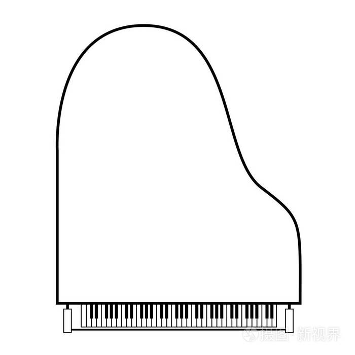 孤立的钢琴大纲插画-正版商用图片0nlzit-摄图新视界