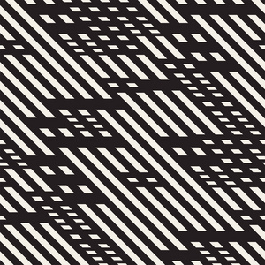 黑色和白色虚线图案线条。现代抽象矢量无缝背景