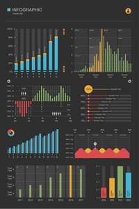 现代时尚 infograhics 设置的元素