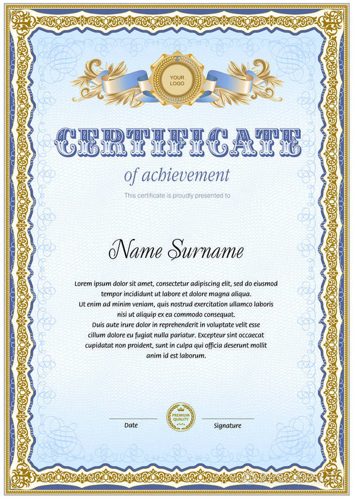 证书空白模板.软颜色丹吉尔框边框.设计可用于获奖或其他官方文件