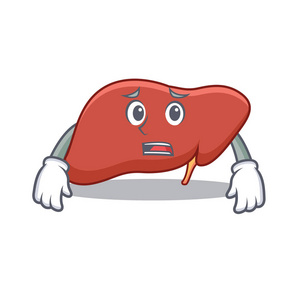 害怕肝脏字符卡通样式照片
