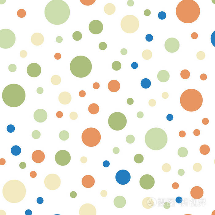 彩色圆点无缝图案白色6背景奇妙的经典彩色圆点