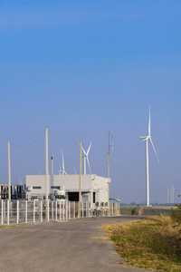 电力站与风力涡轮机发电机