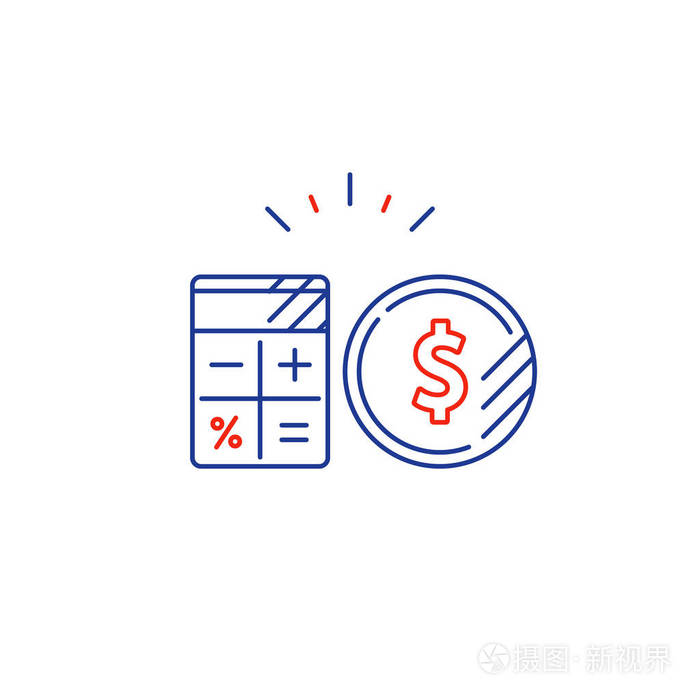 商业计划书,支付生活费计算预算支出线图标