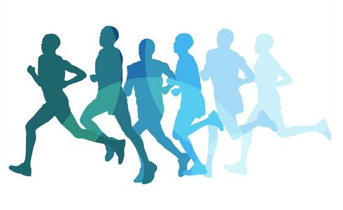 跑马拉松人组矢量图照片