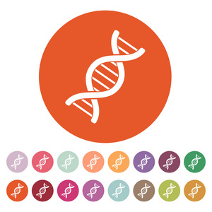 Dna 的图标。遗传学和医学 分子 染色体 生物学标志。单位