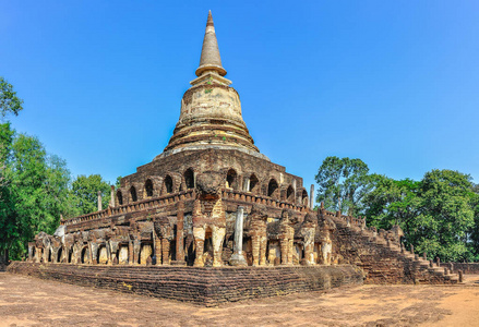 扫管笏昌 Lom 在 Si Satchanalai，泰国