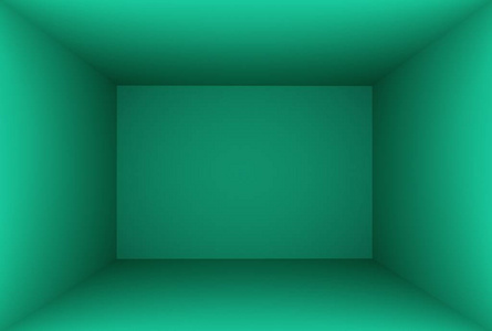 3d 呈现蓝绿色空荡荡的房间图