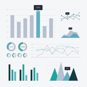 数据分析图和图表矢量图标