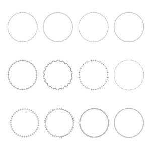 一套地面装饰框架。矢量插图