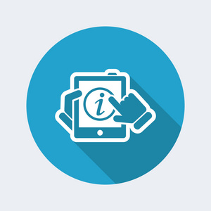 在移动设备上的信息图标照片