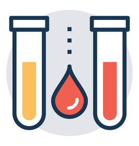 实验室研究理念的试管平面图标设计