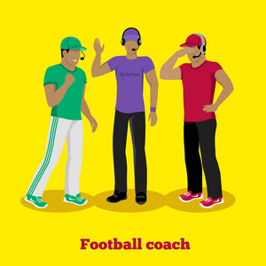 足球教练概念平面设计图片