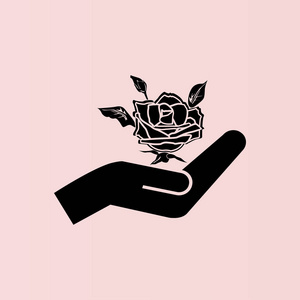 玫瑰花在图标